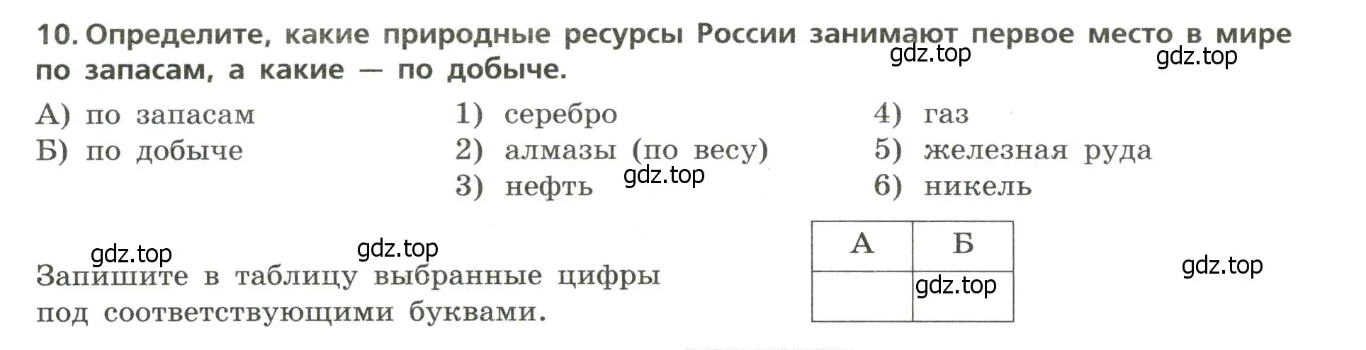 Условие номер 10 (страница 5) гдз по географии 8 класс Бондарева, Шидловский, проверочные работы