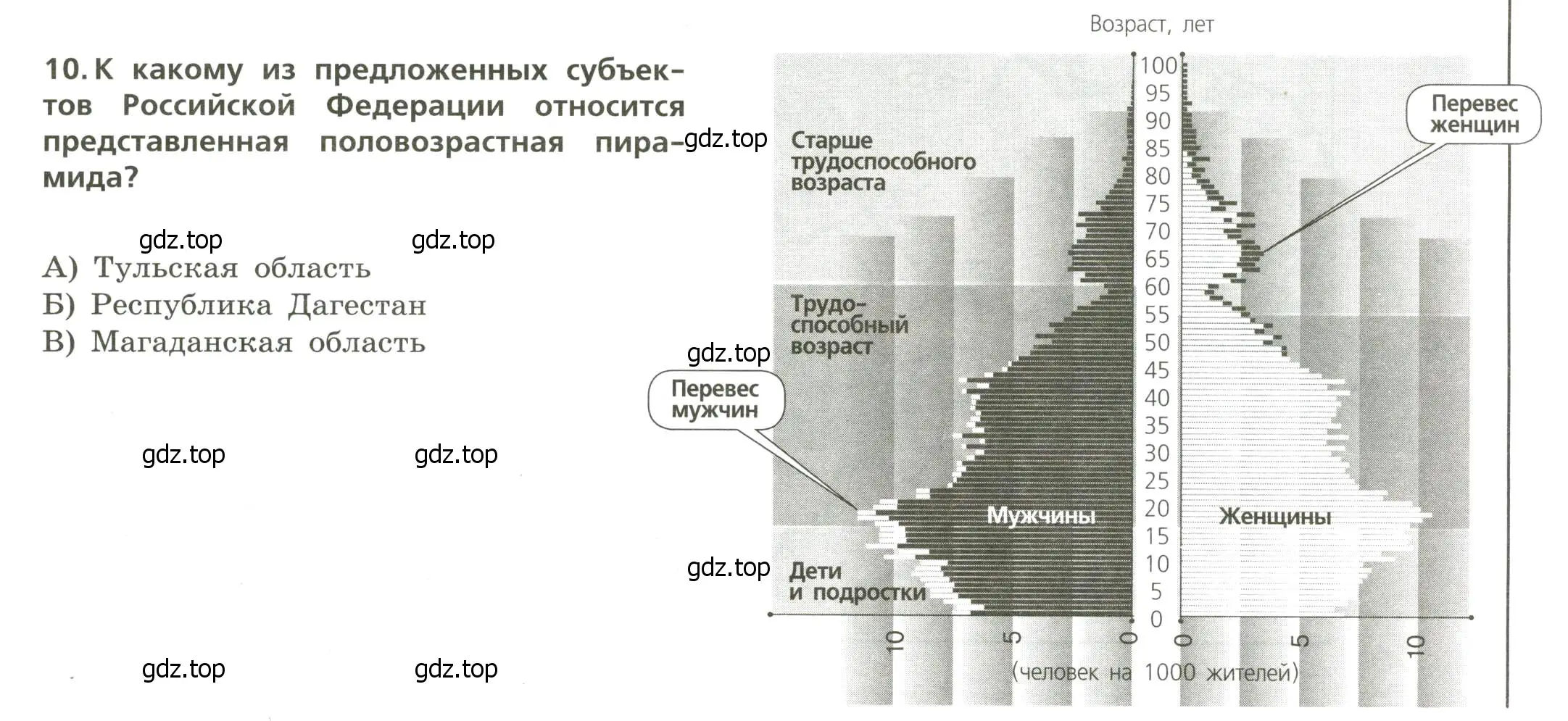 Условие номер 10 (страница 11) гдз по географии 8 класс Бондарева, Шидловский, проверочные работы