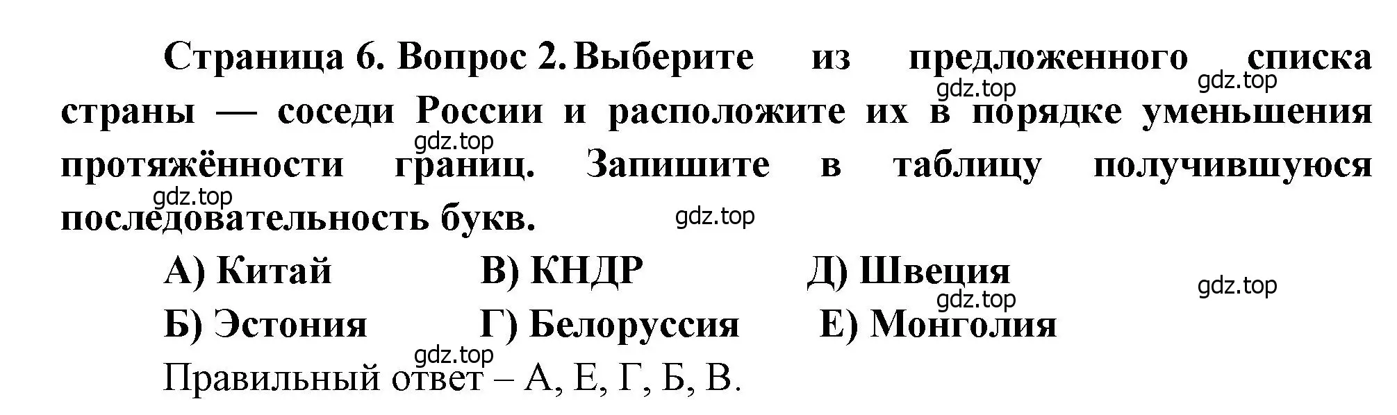 Решение номер 2 (страница 6) гдз по географии 8 класс Бондарева, Шидловский, проверочные работы