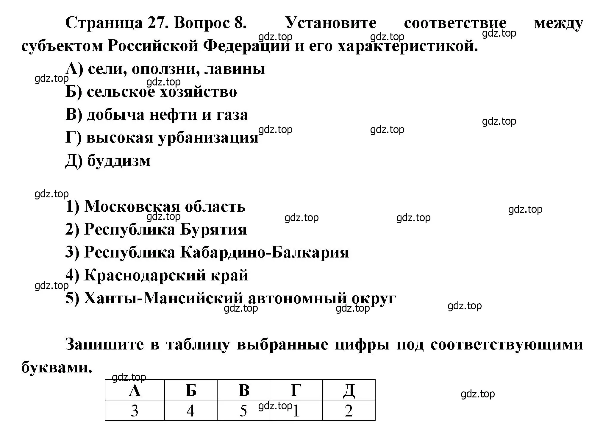 Решение номер 8 (страница 27) гдз по географии 8 класс Бондарева, Шидловский, проверочные работы