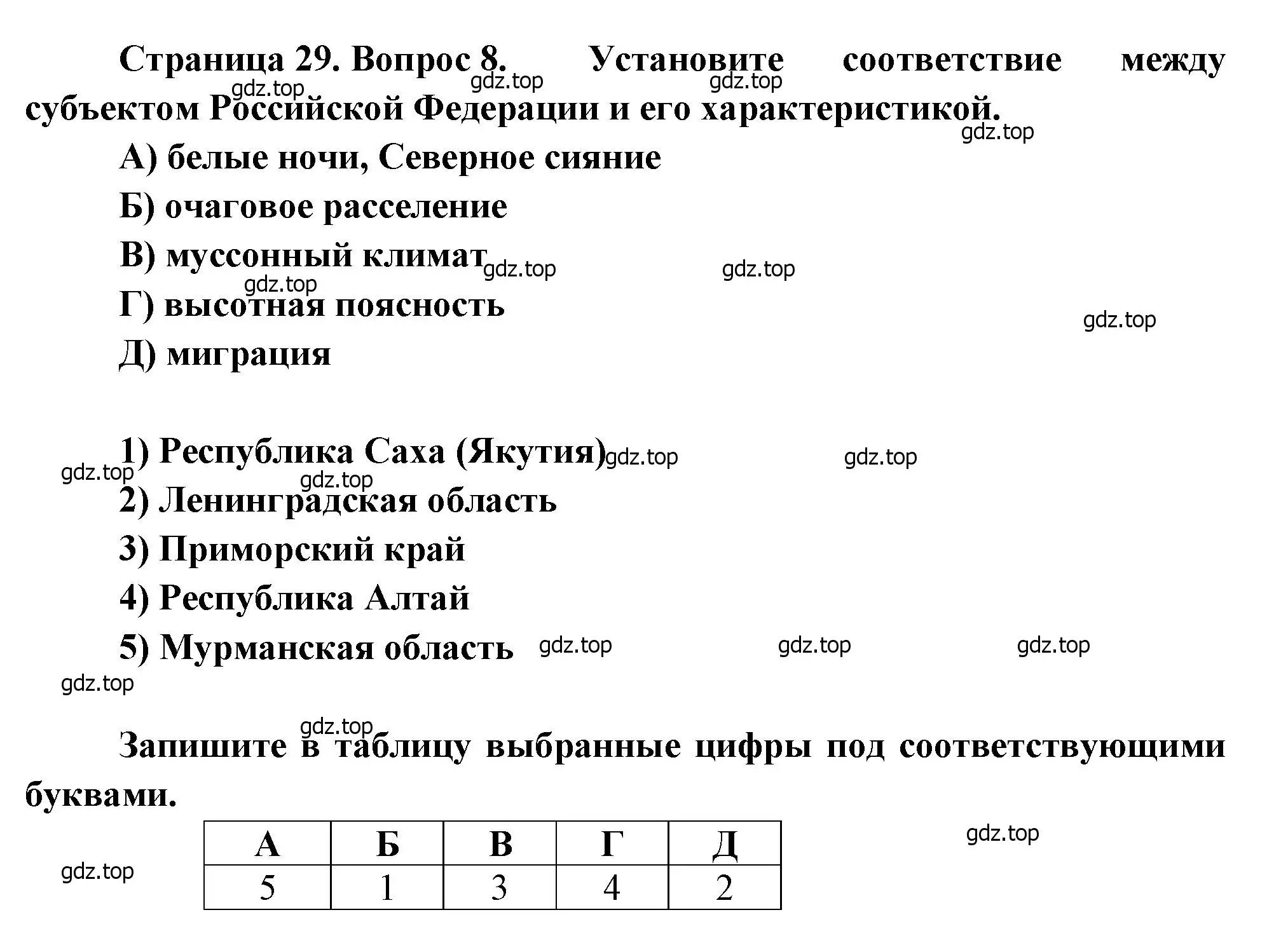 Решение номер 8 (страница 29) гдз по географии 8 класс Бондарева, Шидловский, проверочные работы