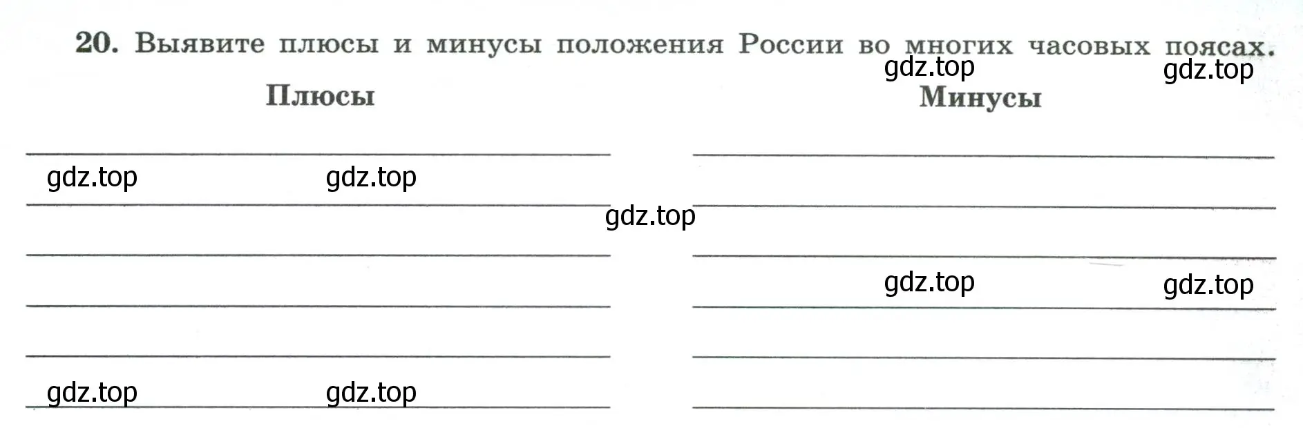 Условие номер 20 (страница 10) гдз по географии 8 класс Николина, мой тренажёр