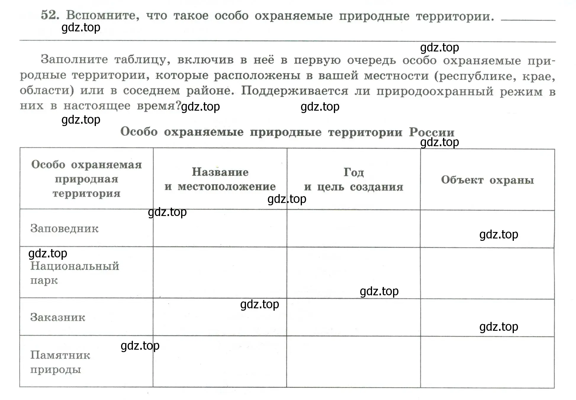 Условие номер 52 (страница 50) гдз по географии 8 класс Николина, мой тренажёр