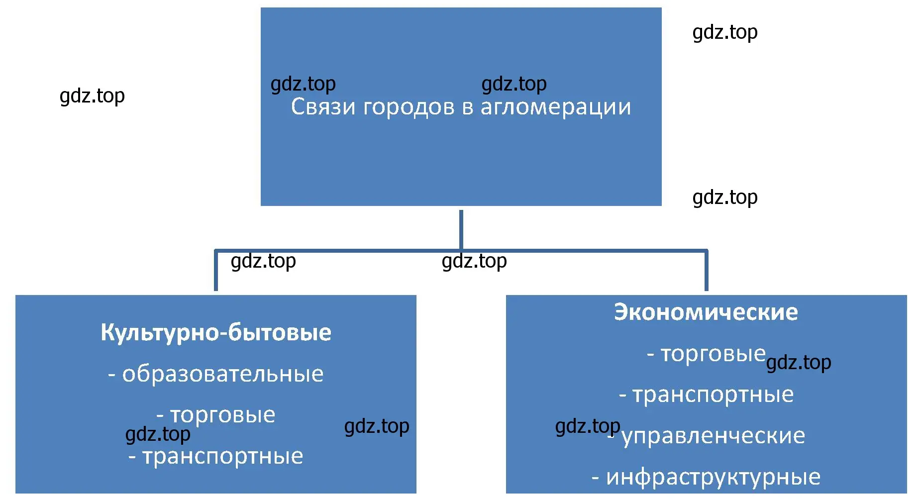 Виды связей существуют между городами, входящими в агломерацию