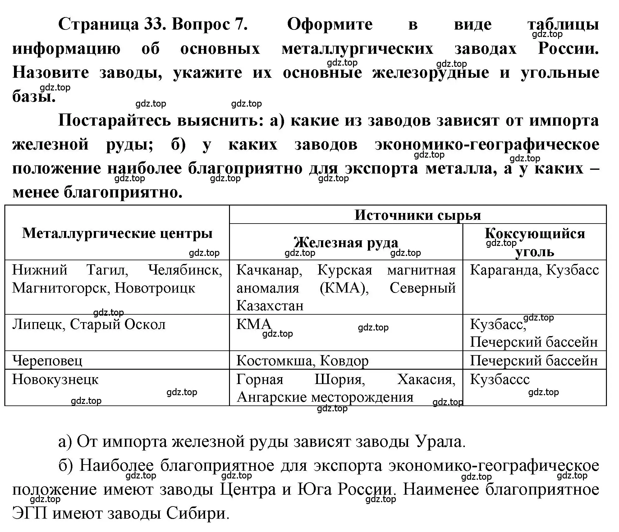 Решение номер 7 (страница 33) гдз по географии 9 класс Алексеев, Николина, учебник