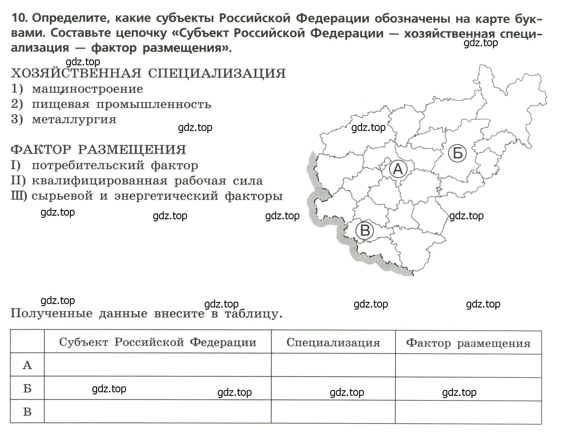 Условие номер 10 (страница 17) гдз по географии 9 класс Бондарева, Шидловский, проверочные работы