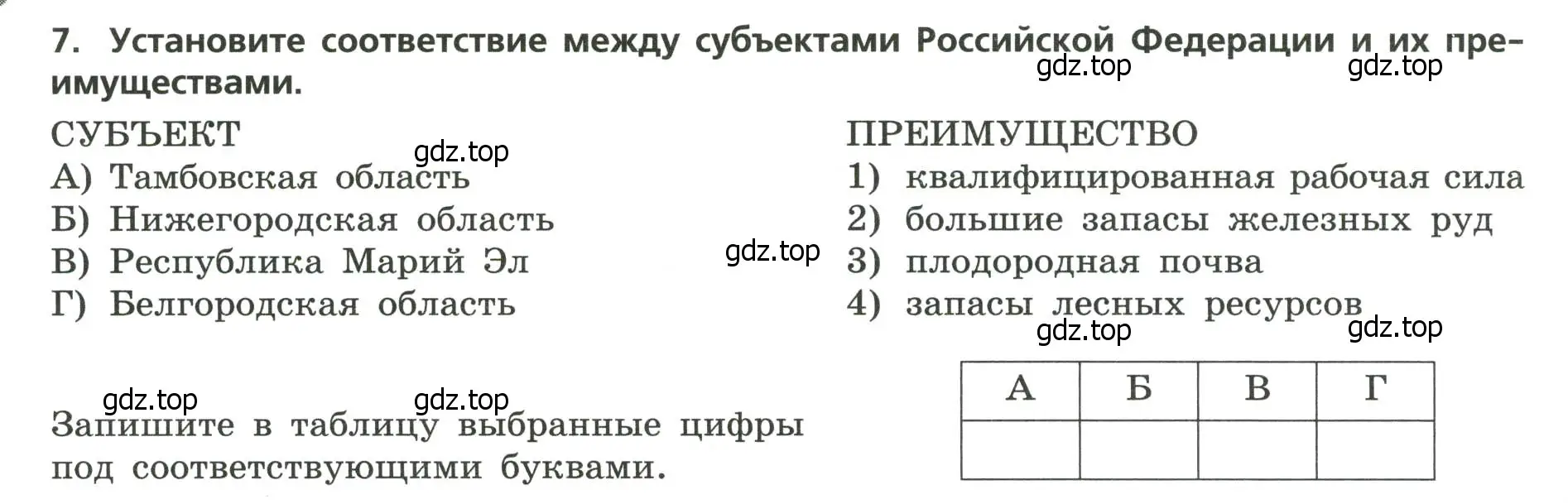 Условие номер 7 (страница 16) гдз по географии 9 класс Бондарева, Шидловский, проверочные работы