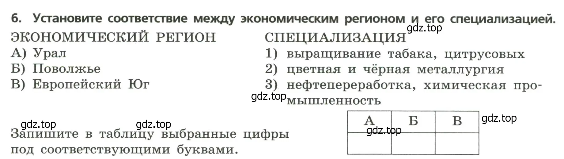 Условие номер 6 (страница 24) гдз по географии 9 класс Бондарева, Шидловский, проверочные работы