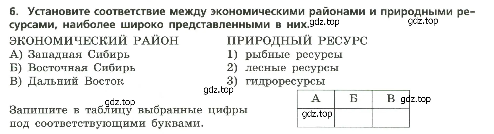 Условие номер 6 (страница 32) гдз по географии 9 класс Бондарева, Шидловский, проверочные работы