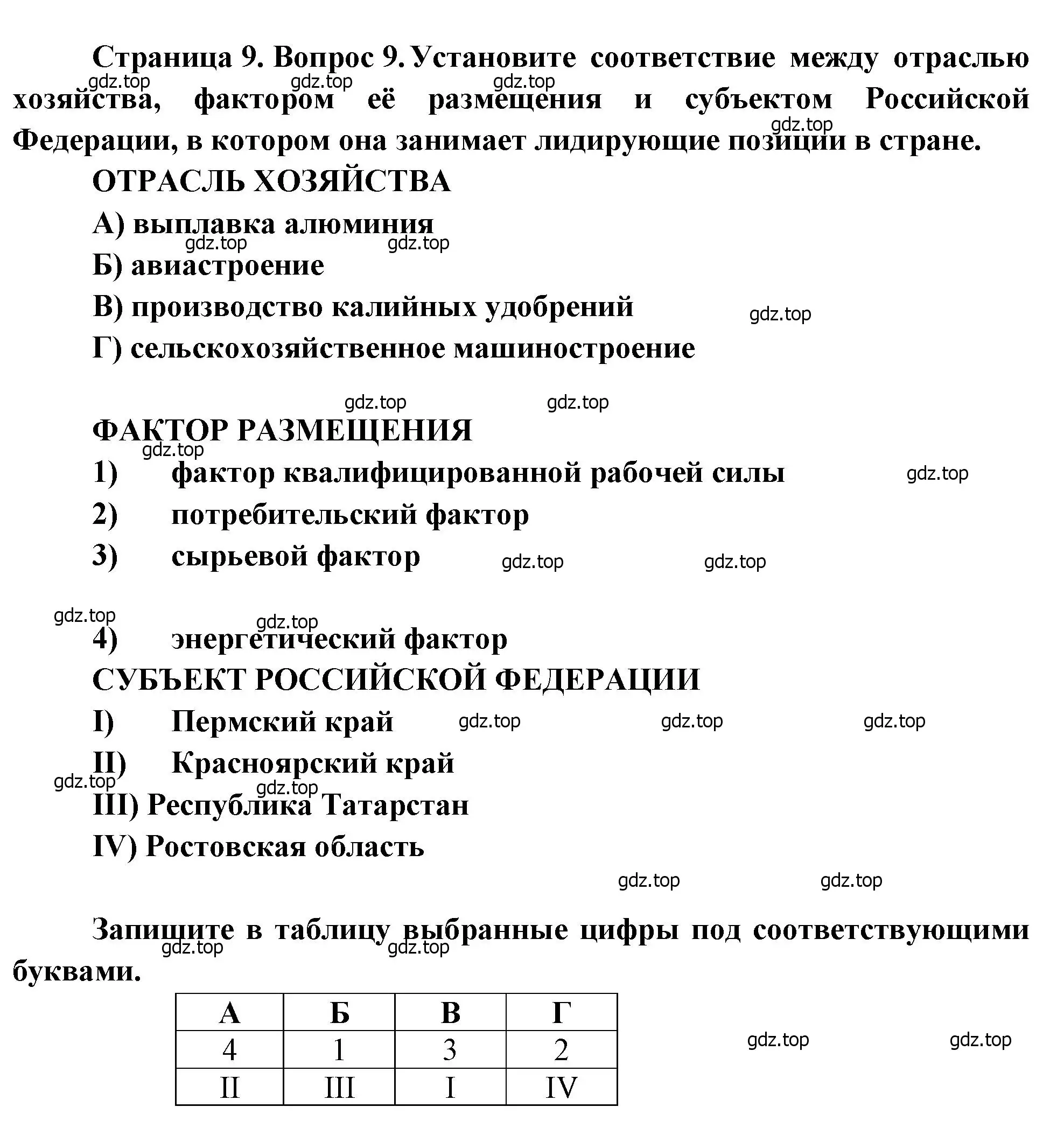 Решение номер 9 (страница 9) гдз по географии 9 класс Бондарева, Шидловский, проверочные работы