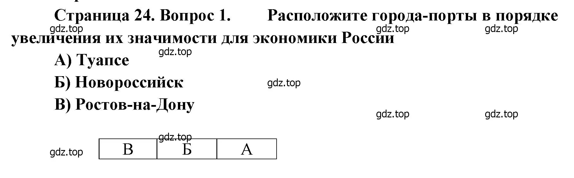 Решение номер 1 (страница 24) гдз по географии 9 класс Бондарева, Шидловский, проверочные работы