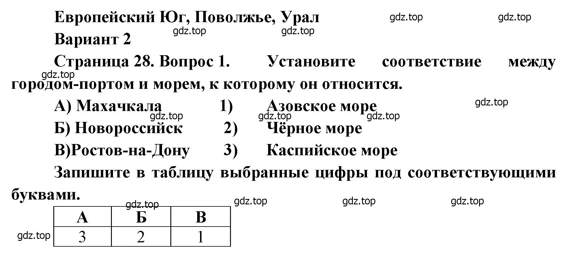 Решение номер 1 (страница 28) гдз по географии 9 класс Бондарева, Шидловский, проверочные работы