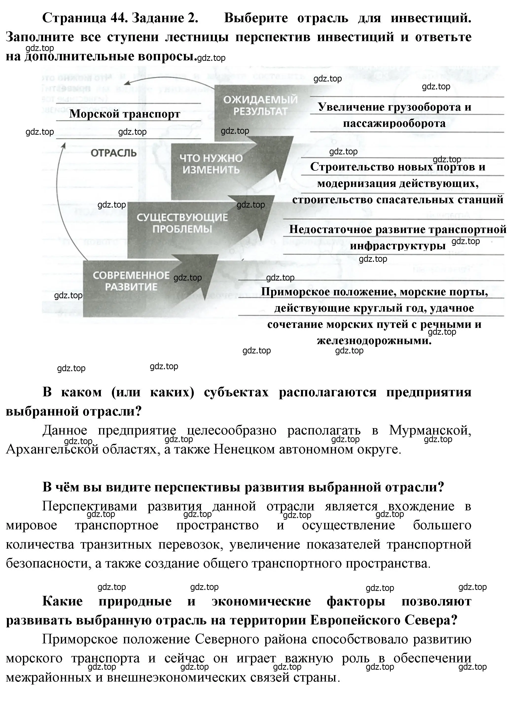 Решение номер 2 (страница 44) гдз по географии 9 класс Дубинина, практические работы