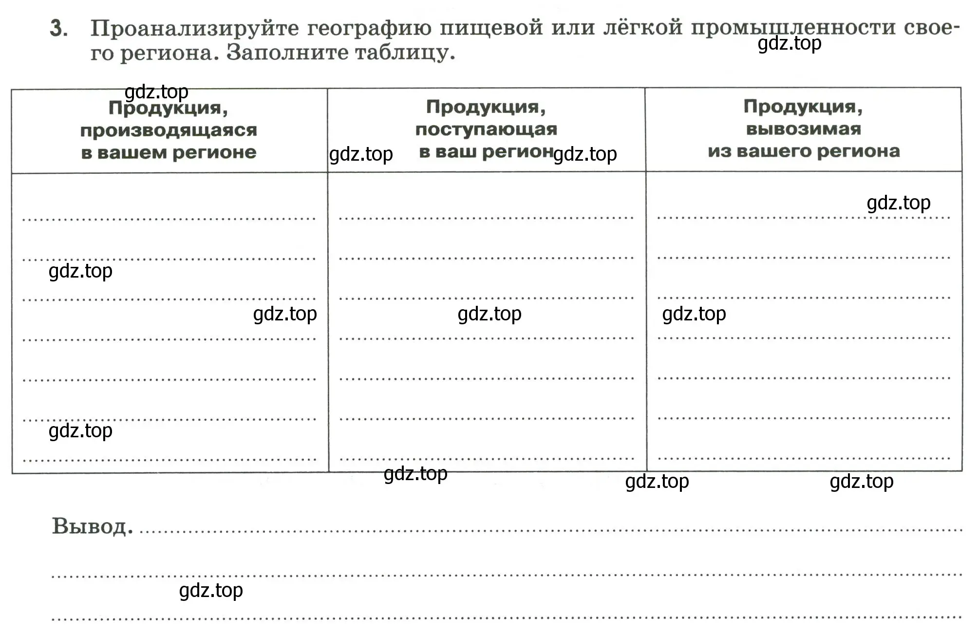 Условие номер 3 (страница 11) гдз по географии 9 класс Ким, Марченко, рабочая тетрадь