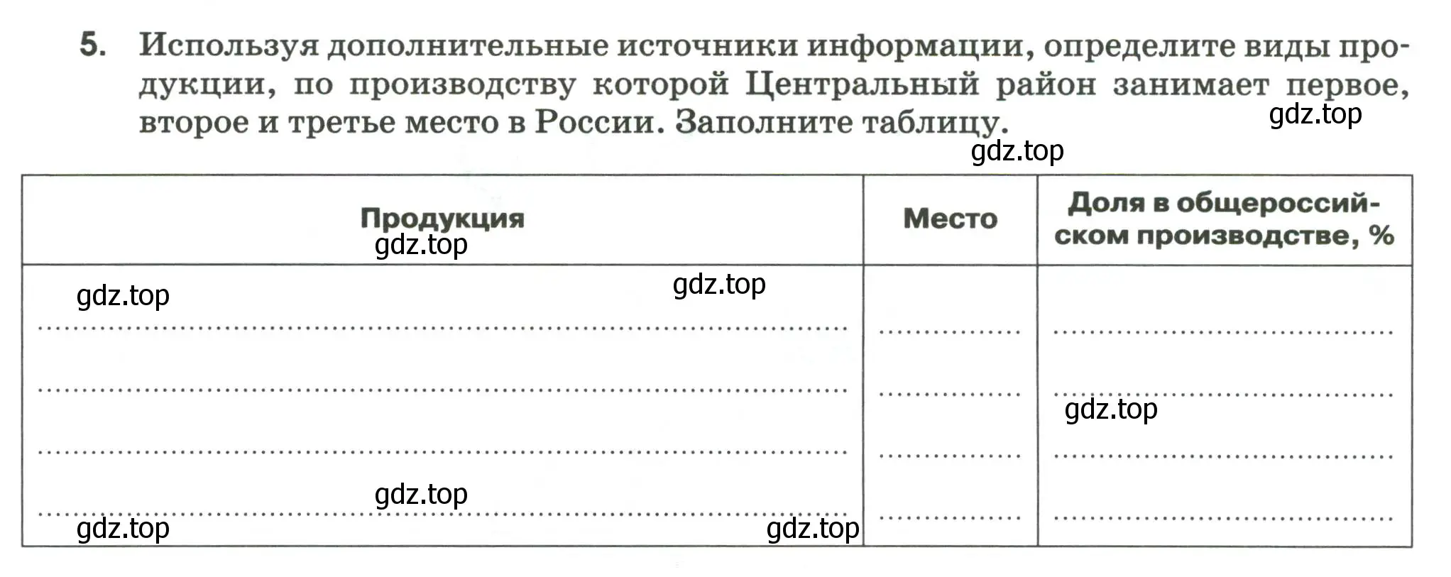 Условие номер 5 (страница 50) гдз по географии 9 класс Ким, Марченко, рабочая тетрадь