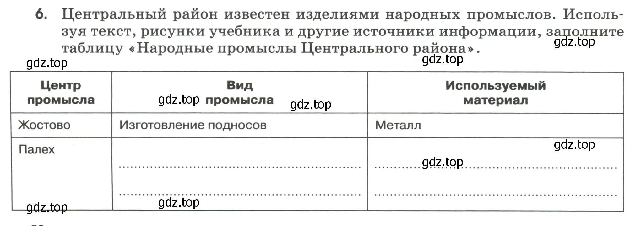 Условие номер 6 (страница 50) гдз по географии 9 класс Ким, Марченко, рабочая тетрадь