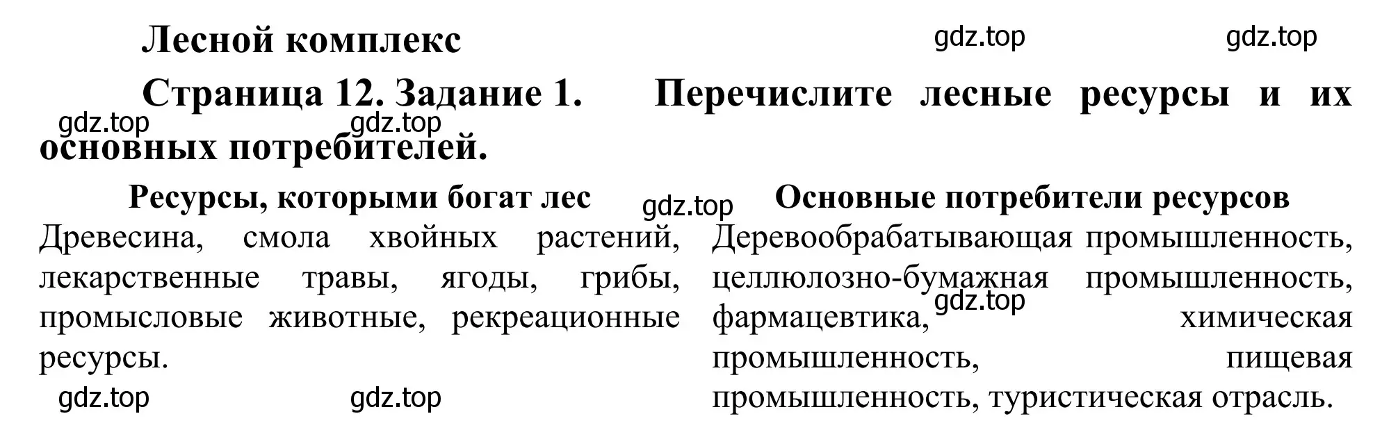 Решение номер 1 (страница 12) гдз по географии 9 класс Ким, Марченко, рабочая тетрадь