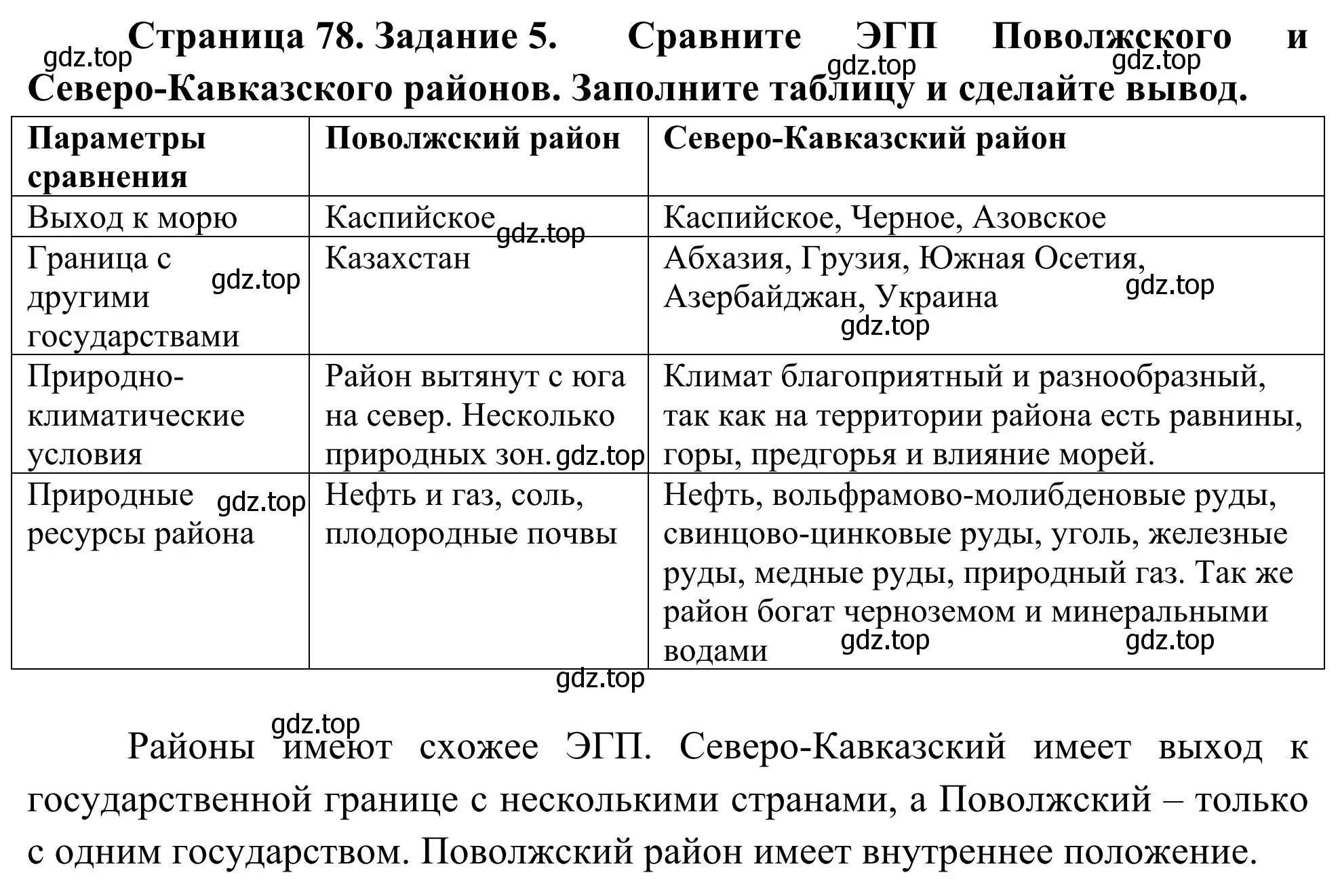 Решение номер 5 (страница 78) гдз по географии 9 класс Ким, Марченко, рабочая тетрадь