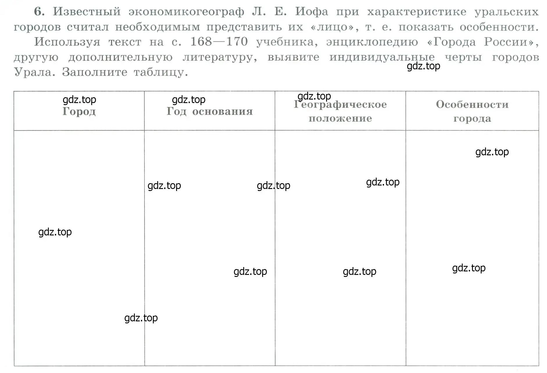 Условие номер 6 (страница 54) гдз по географии 9 класс Николина, мой тренажёр