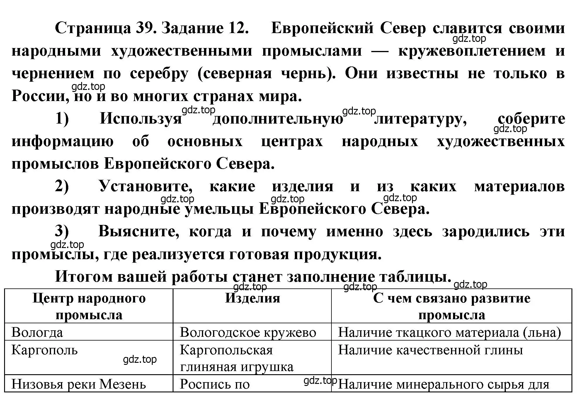 Решение номер 12 (страница 39) гдз по географии 9 класс Николина, мой тренажёр