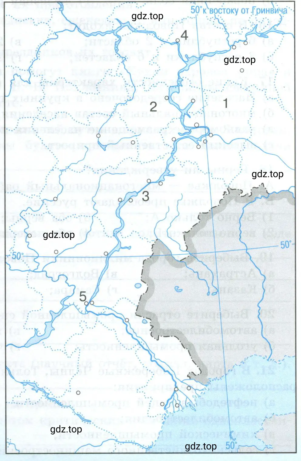 Контутрная карта Поволжья