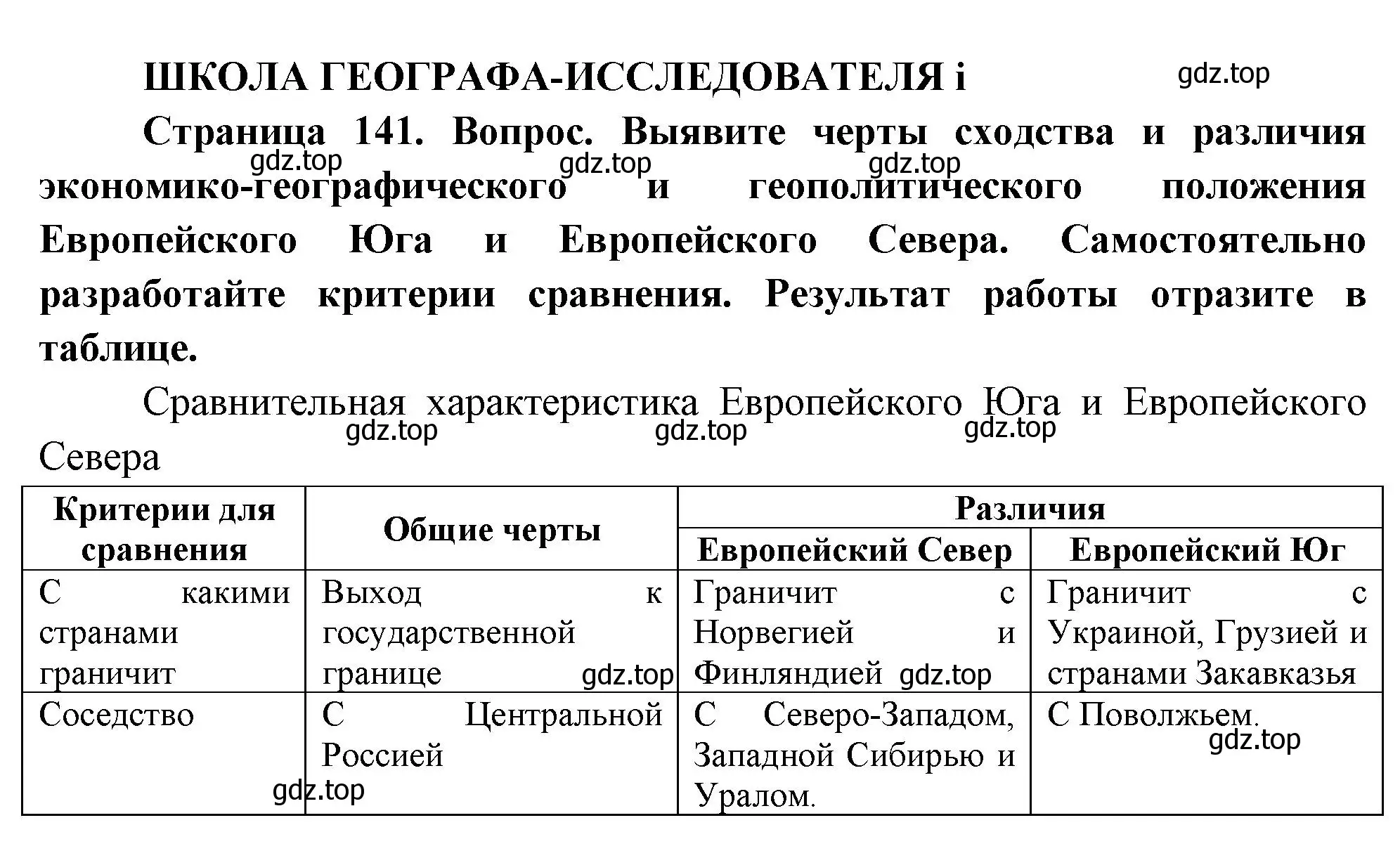 Решение  Школа географа-исследователя (страница 141) гдз по географии 9 класс Таможняя, Толкунова, учебник