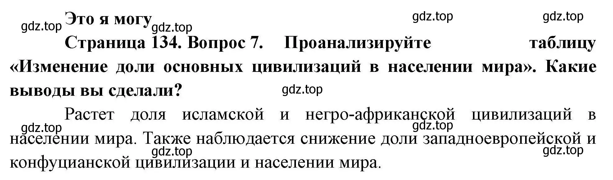 Решение номер 7 (страница 134) гдз по географии 10 класс Гладкий, Николина, учебник