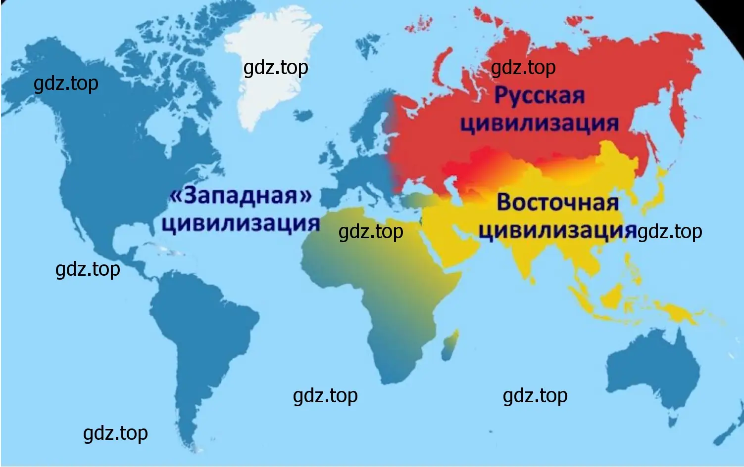 Рисунок. Территориальные очертания цивилизаций Востока.