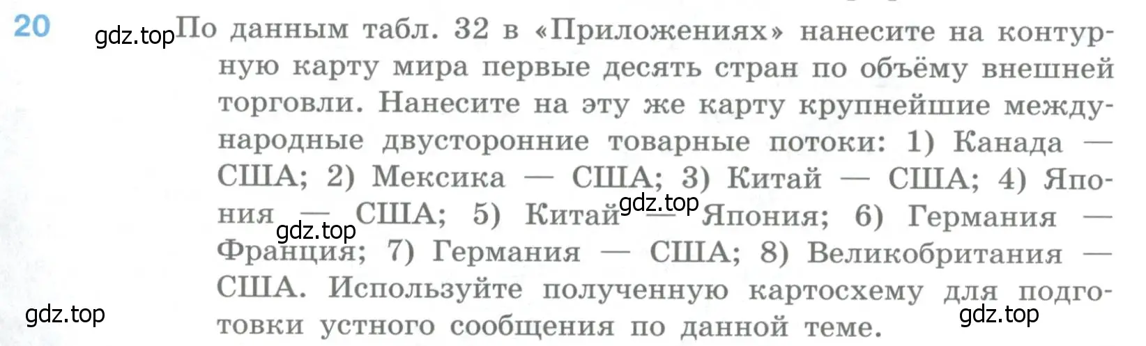 Условие номер 20 (страница 184) гдз по географии 10-11 класс Максаковский, учебник