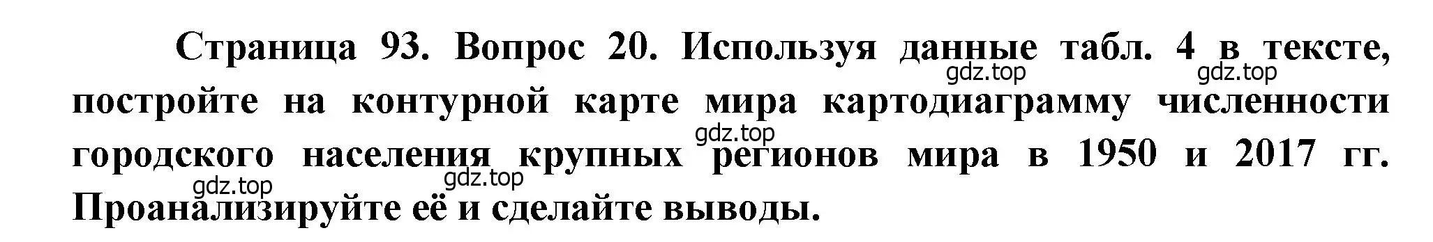 Решение номер 20 (страница 93) гдз по географии 10-11 класс Максаковский, учебник