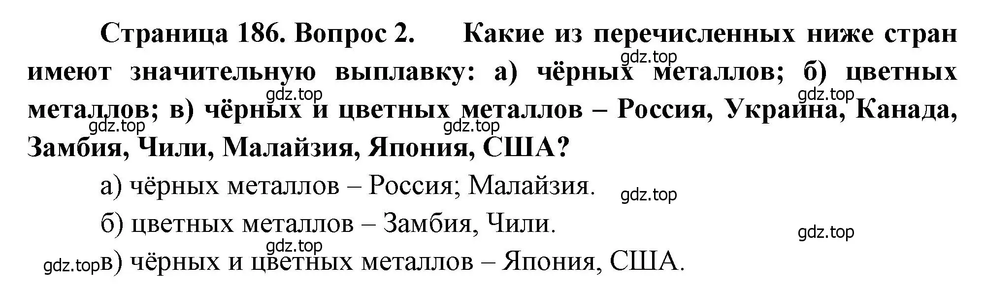 Решение номер 2 (страница 186) гдз по географии 10-11 класс Максаковский, учебник