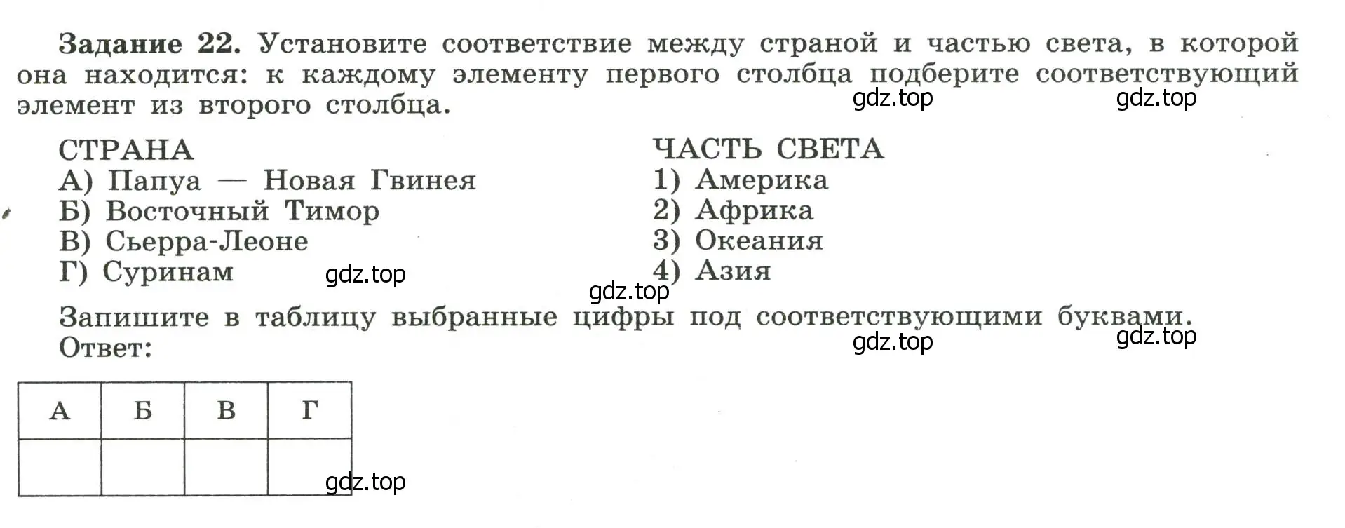 Условие номер 22 (страница 6) гдз по географии 10-11 класс Максаковский, Заяц, рабочая тетрадь