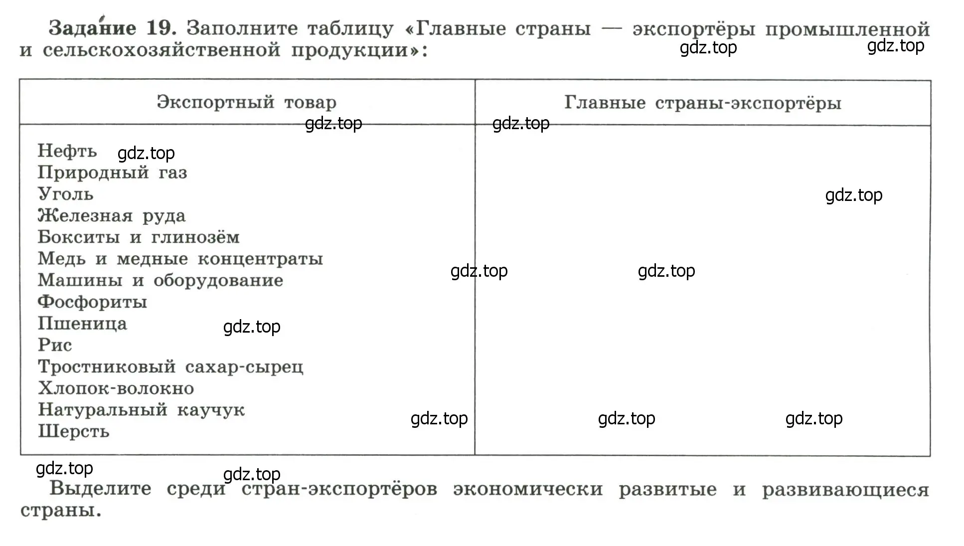 Условие номер 19 (страница 25) гдз по географии 10-11 класс Максаковский, Заяц, рабочая тетрадь