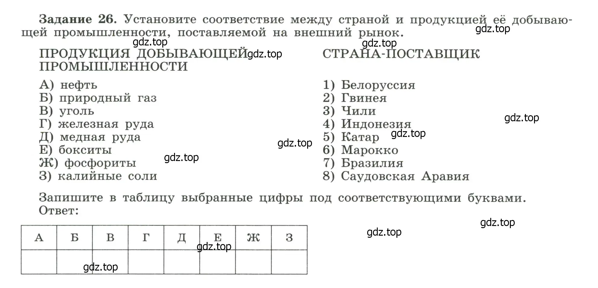 Условие номер 26 (страница 27) гдз по географии 10-11 класс Максаковский, Заяц, рабочая тетрадь