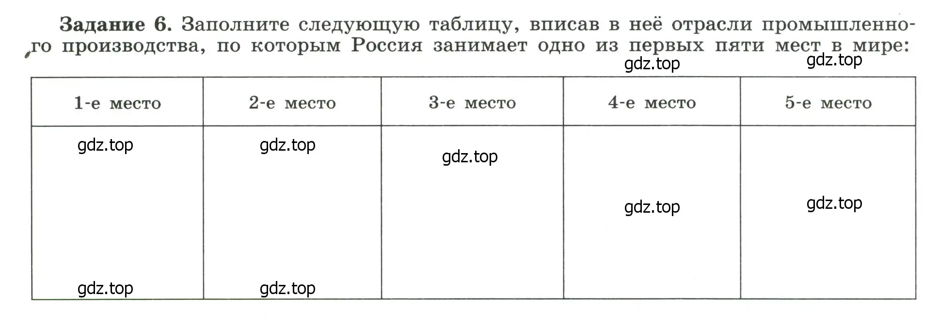 Условие номер 6 (страница 58) гдз по географии 10-11 класс Максаковский, Заяц, рабочая тетрадь