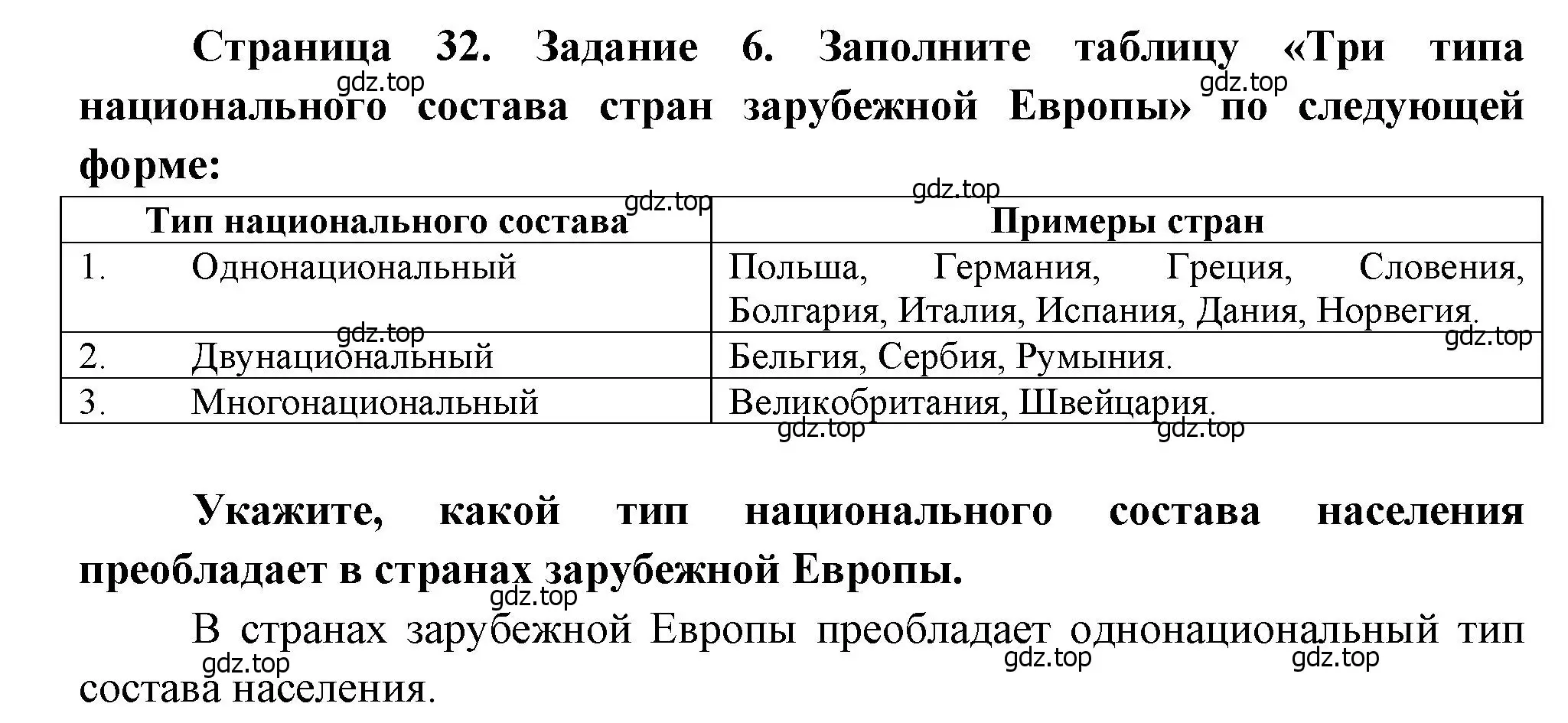 Решение номер 6 (страница 32) гдз по географии 10-11 класс Максаковский, Заяц, рабочая тетрадь