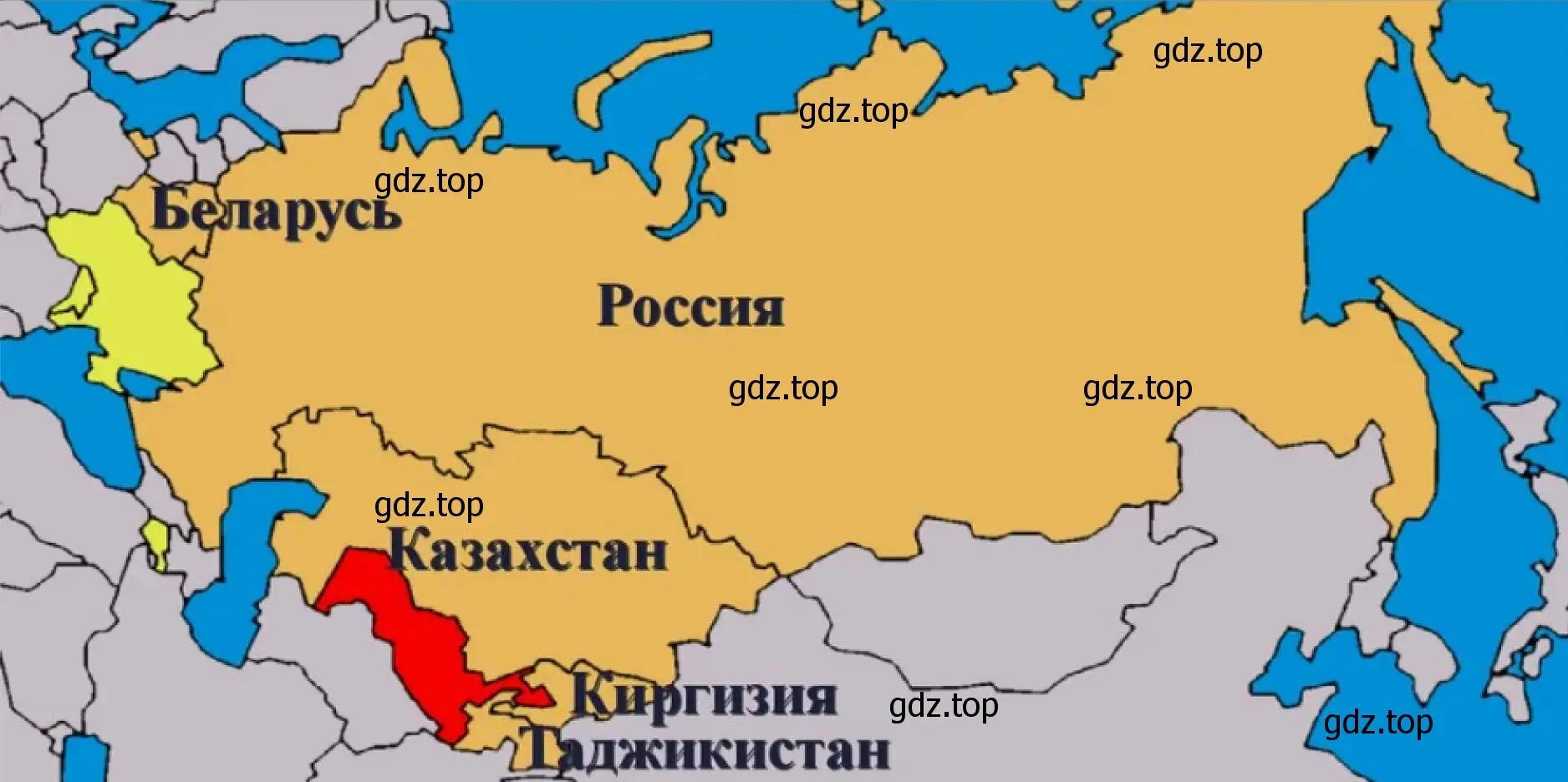 Рисунок 3. Карта. Страны, входящие в Евразийское экономическое сообщество.