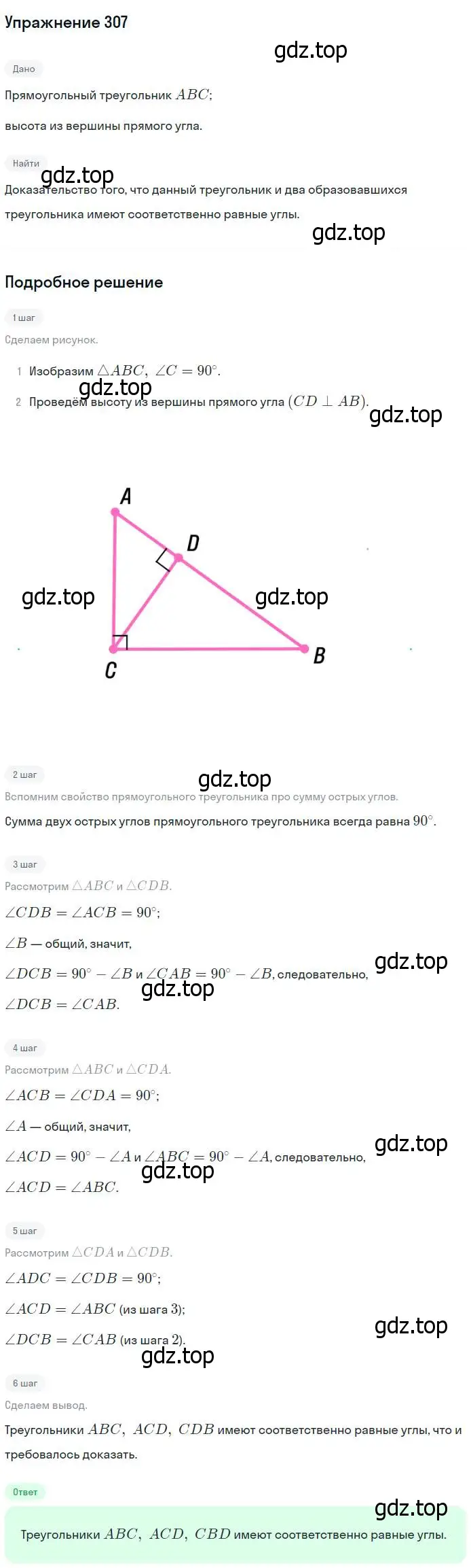 Решение номер 307 (страница 90) гдз по геометрии 7-9 класс Атанасян, Бутузов, учебник
