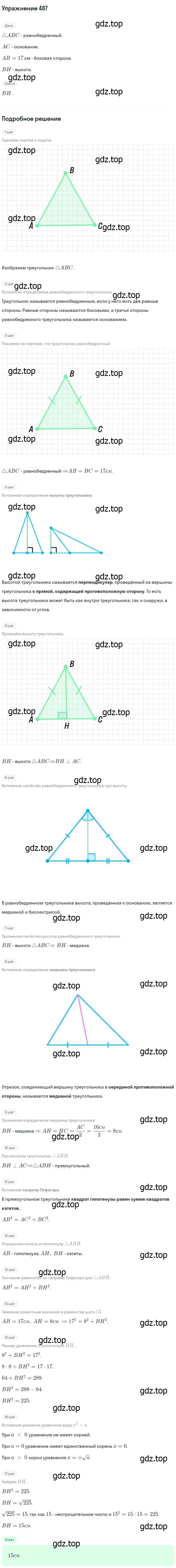Решение номер 487 (страница 132) гдз по геометрии 7-9 класс Атанасян, Бутузов, учебник
