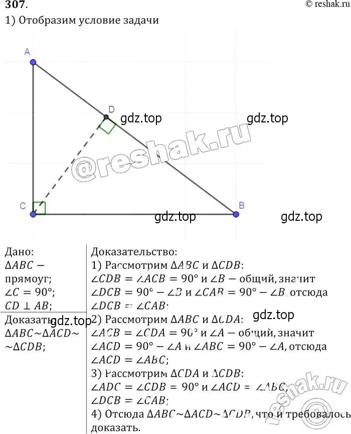 Решение 2. номер 307 (страница 90) гдз по геометрии 7-9 класс Атанасян, Бутузов, учебник