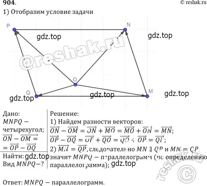 Решение 2. номер 904 (страница 220) гдз по геометрии 7-9 класс Атанасян, Бутузов, учебник
