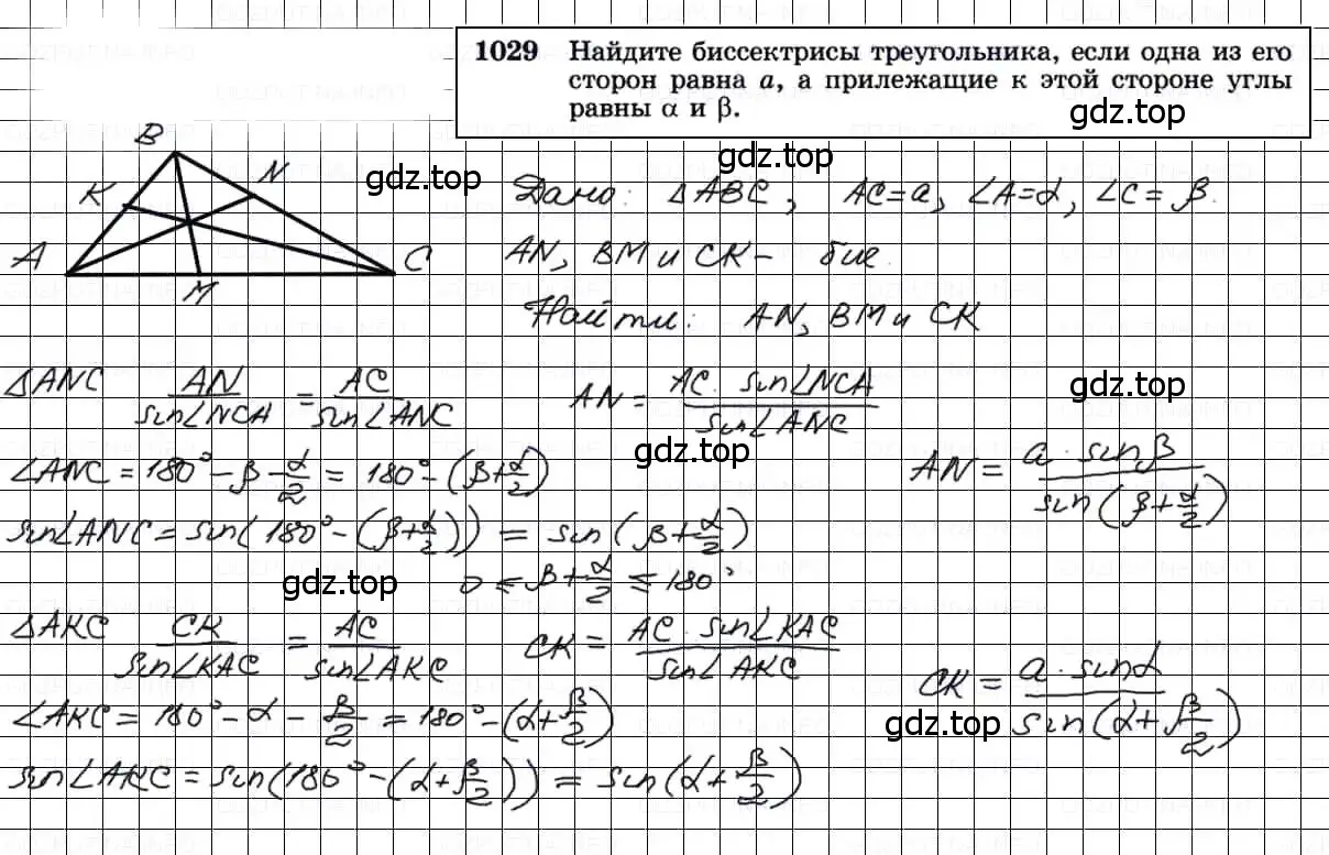 Решение 3. номер 1029 (страница 258) гдз по геометрии 7-9 класс Атанасян, Бутузов, учебник
