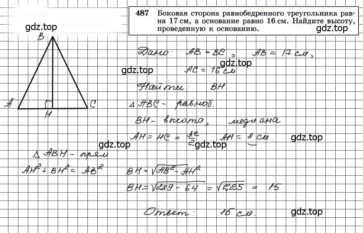 Решение 3. номер 487 (страница 132) гдз по геометрии 7-9 класс Атанасян, Бутузов, учебник