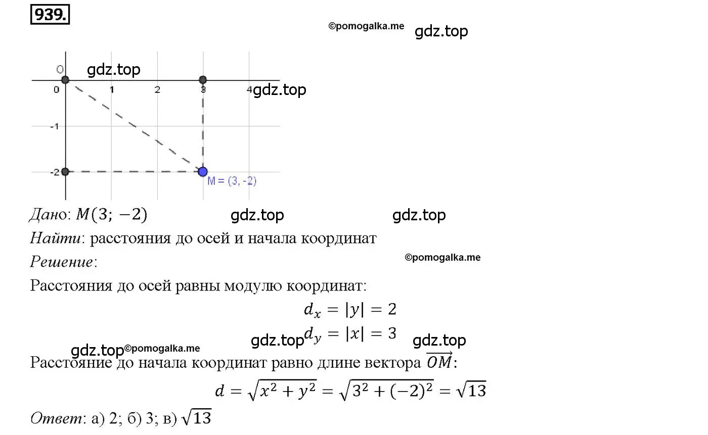 Решение 4. номер 939 (страница 232) гдз по геометрии 7-9 класс Атанасян, Бутузов, учебник