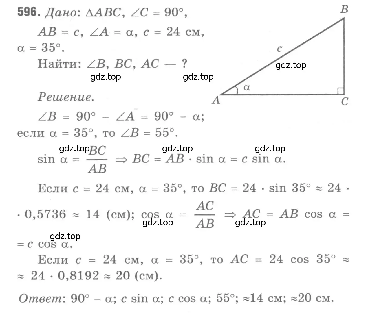 Решение 9. номер 596 (страница 158) гдз по геометрии 7-9 класс Атанасян, Бутузов, учебник