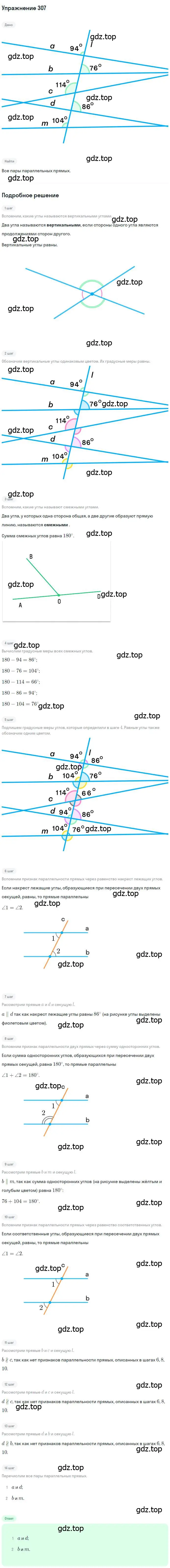 Решение номер 307 (страница 93) гдз по геометрии 7 класс Мерзляк, Полонский, учебник