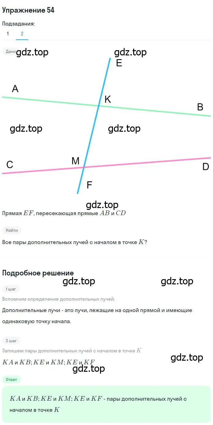 Решение номер 54 (страница 26) гдз по геометрии 7 класс Мерзляк, Полонский, учебник
