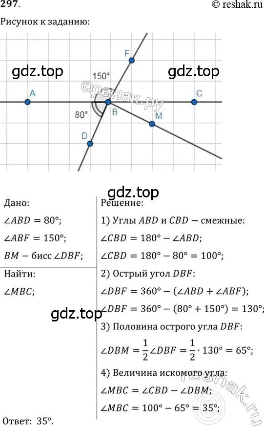 Решение 2. номер 297 (страница 87) гдз по геометрии 7 класс Мерзляк, Полонский, учебник