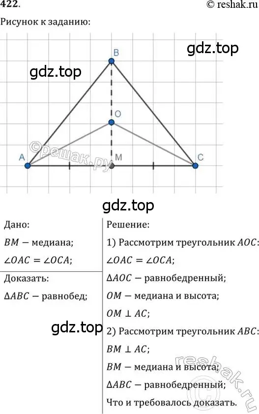 Решение 2. номер 422 (страница 110) гдз по геометрии 7 класс Мерзляк, Полонский, учебник