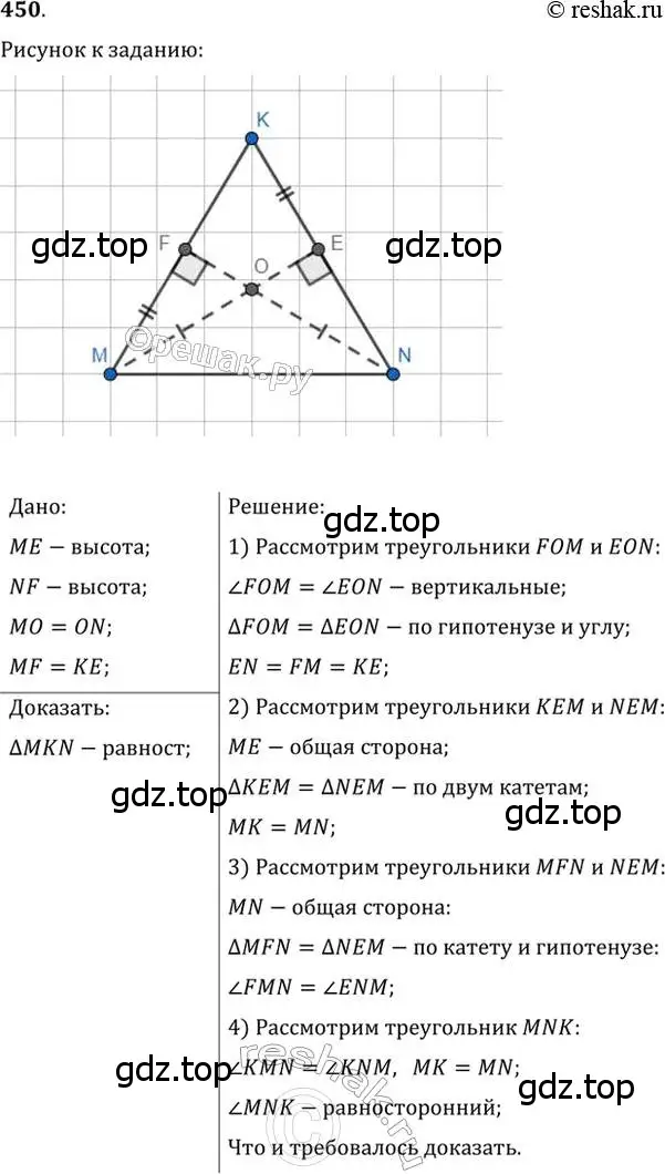 Решение 2. номер 450 (страница 116) гдз по геометрии 7 класс Мерзляк, Полонский, учебник